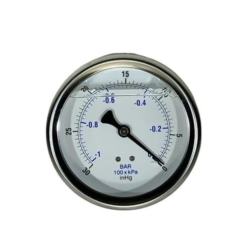 Manomètre à vide de précision 30-0 PSI avec cadran 4 pouces et raccord 1/4