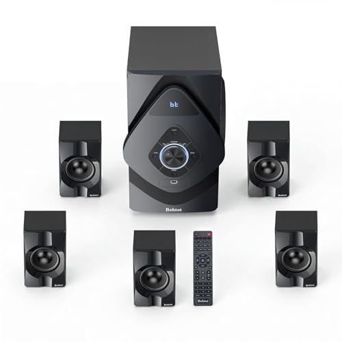 Bobtot Home Theater System Wireless Rear Satellite Speakers 800W 6.5 inch Subwoofer 5.1/2.1 Channel...