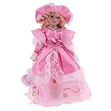 HomeDecTime Figurine Vintage de Poupée de Porcelaine de 40cm dans La Princesse Rose