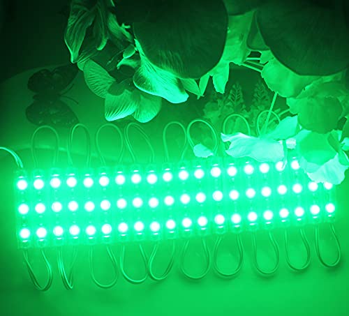 Image of Super Bright 200pcs 3 LED Module Green 2835 SMD Waterproof Decorative Light for Letter Sign Advertising Signs with Tape Adhesive Backside (Green)