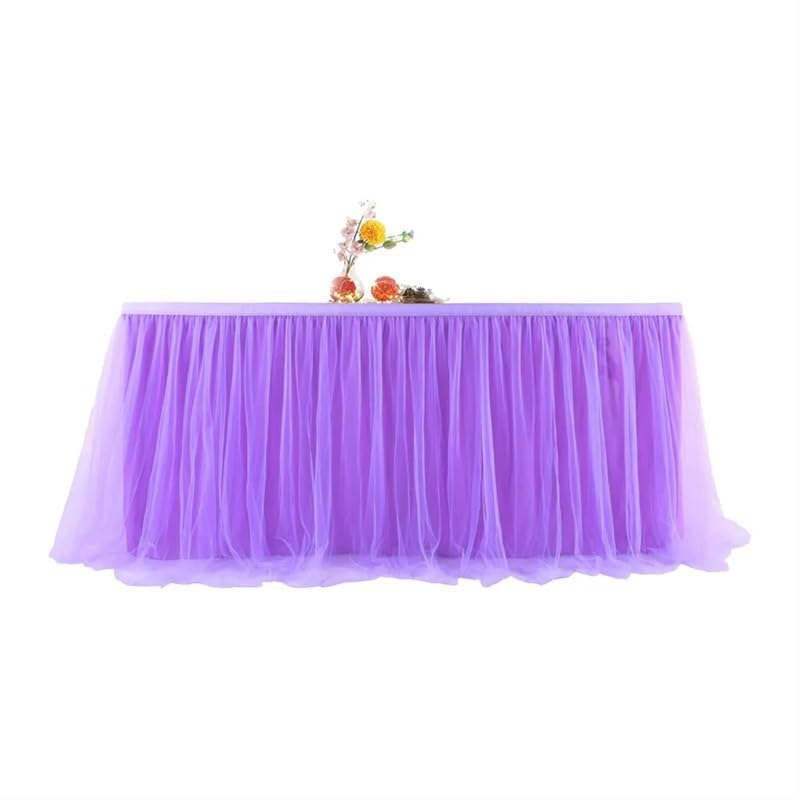 Jupe de Table Glacée de 3m de Long, Nappe avec Dessus, Drapé pour Décoration de ixde Mariage  15