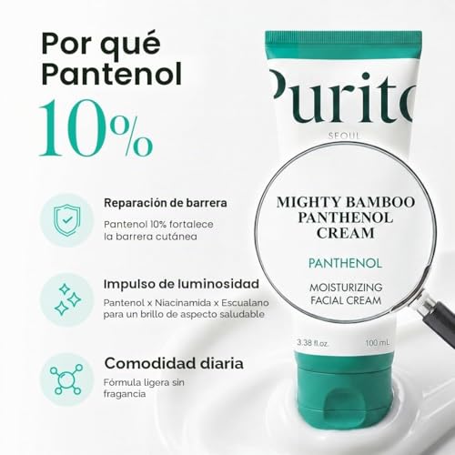Miniatura 3 de Purito Post-Acne Moisturizer, Recovery Glow Boost, Silicone-Free, Non-Comedogenic, Vegan, Korean Skincare, Mighty Bamboo Panthenol Cream, 3.38 Fl Oz 100ml