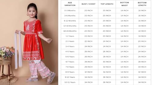 Image of Girls Traditional Embroidered Kurta Palazzo Set, Green and White, Floral Design, Half Sleeves