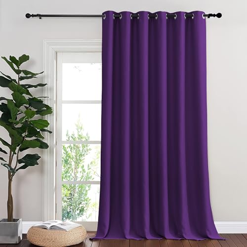 NICETOWN Blackout Curtains & Drapes - Privacy Thermal Efficiency Backdrop Curtains for Bedroom Room Divider Living Room Patio Sliding Glass Door, Wide 80 x Long 144 inch, Royal Purple, 1 Panel