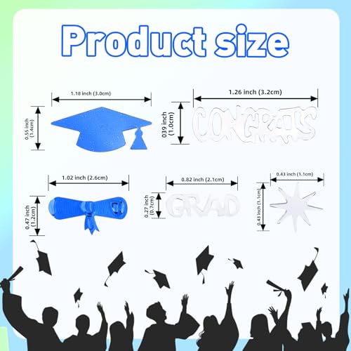 Image of Silver and Blue Graduation Confetti 2026, 1000 Pcs Class of 2026 Table Centerpiece Grad Confetti for 2026 Graduation Party Decorations Supplies