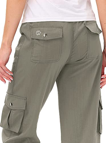 Image of MoFiz Womens Capris with Pockets Loose Fit Casual Capri Pants Dressy Lightweight Ladies Baggy Cargo Pants for Hiking