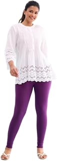 GO COLORS Soft Cotton Stretch Ankle Length Leggings for Women | Breathable Price In India