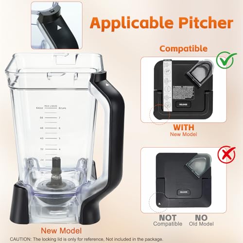 Image of Blender Pitcher Replacement for Ninja Professional Plus BN750 BN751 BN801 | 72 oz XL Replacement Container Jar Cup, Blender Cup Assembly for Kitchen Smoothies (64 oz Max Liquid)