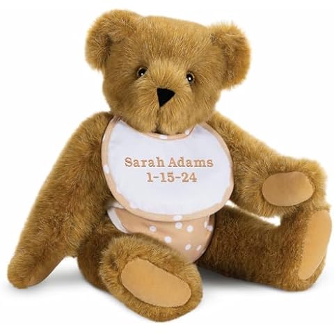 Customizable 15" Oatmeal Baby Bear – Perfect for Baby Gifts, Christenings & Personalized Baby Gifts – Soft, Hypoallergenic, & Safe for All Ages – Handmade in Vermont Cover