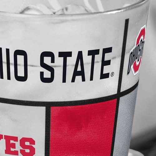 Image of Logo Brands NCAA oz Stained Glass Pint Glass - 3D Embossed Logo & Bold Team Colors - Durable Sports Fan Beer Glass for Home, Bar & Tailgates