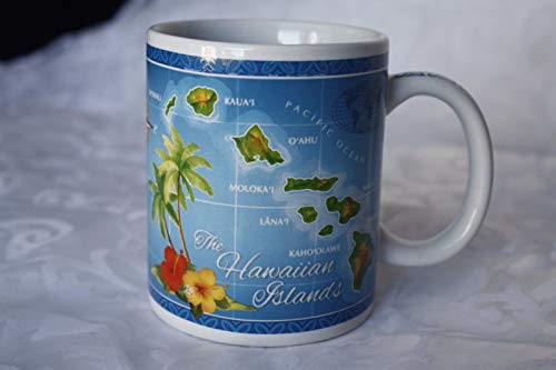 Taza cerámica azul mapa Hawái 10 oz miniatura 2