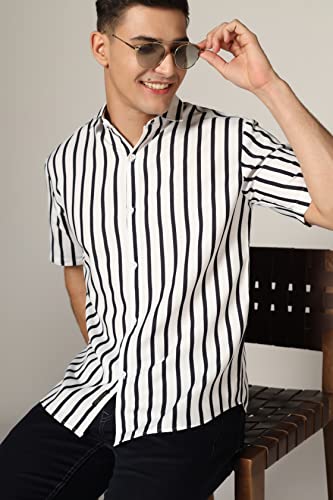Image of GRECIILOOKS Shirt for Men | Casual Stylish | Short Sleeve | Formal | Man's Regular fit | Rayon Shirts | Summer-Button Down