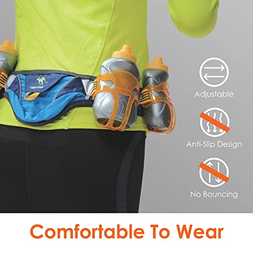 247 Viz Running Hydration Belt - Improved 2020 Version Fuel Belt, Fits Iphone 8 And Similar - With 4 Bpa Free Water Bottles & Reflective Gear For High Visibility (Blue) #TOP2