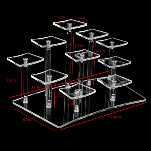 Cdhyx Funko Pop Display Stand 10 Tier Acrylic Display Riser Shlef For Amiibo Pokemon Figures, Dessert, And Action Figures Collection Organizer Holder(Clear) #TOP5