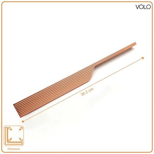 Image of VOLO Cabinet Handle - Multi-Use Pull Handle for Wardrobes, Drawers, Sliding Closets, and Doors in Kitchen, Office, Bedroom (SAC-59) (1 Pair Left & Right) (Rose Gold, 288MM (12 Inch))
