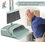 SWISSPACK Broom and Dustpan Set for Home, Dust pan with Long Handle, Broom with Dustpan Combo Set, for Home Kitchen Room Office Lobby Floor Use Upright Stand Up Sweeping (Green) - Image 4