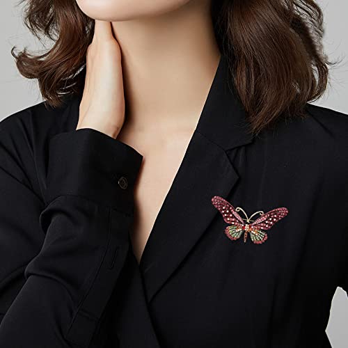 Image of Variety Styles Butterfly Brooch - Multi-Color Rhinestone Crystal Brooch Pin Cute Butterfly Shape Corsages Brooches Decoration Gift for Women