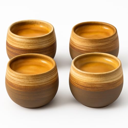 Maxito Espressotassen aus Steingut mit 80 ml als 4er Set für Kaffeeliebhaber - Espresso & Kaffeetassen - Geschenke für Männer - Coffee