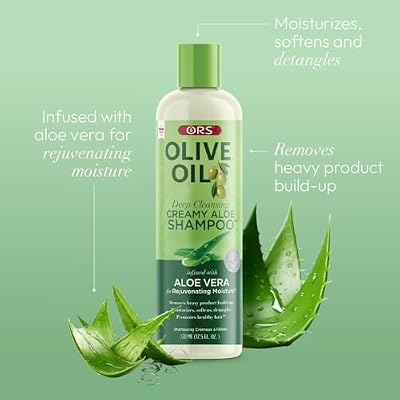 ORS Olive Oil Moisture Restore Creamy Aloe Shampoo Infused with Aleo Vera 12.5 Ounce
