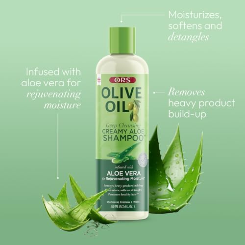 Organic Olive Oil Creamy Aloe Shampoo 12.5 Ounce