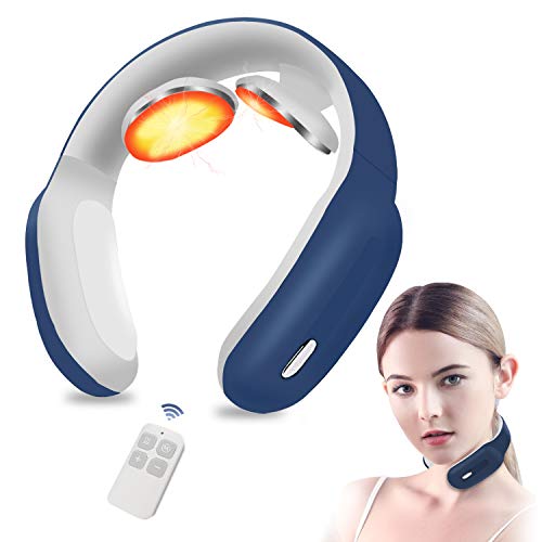 Pulse Neck Massager with Heat, Portable Smart Cordless 4D Electric Electronic Massage Equipment