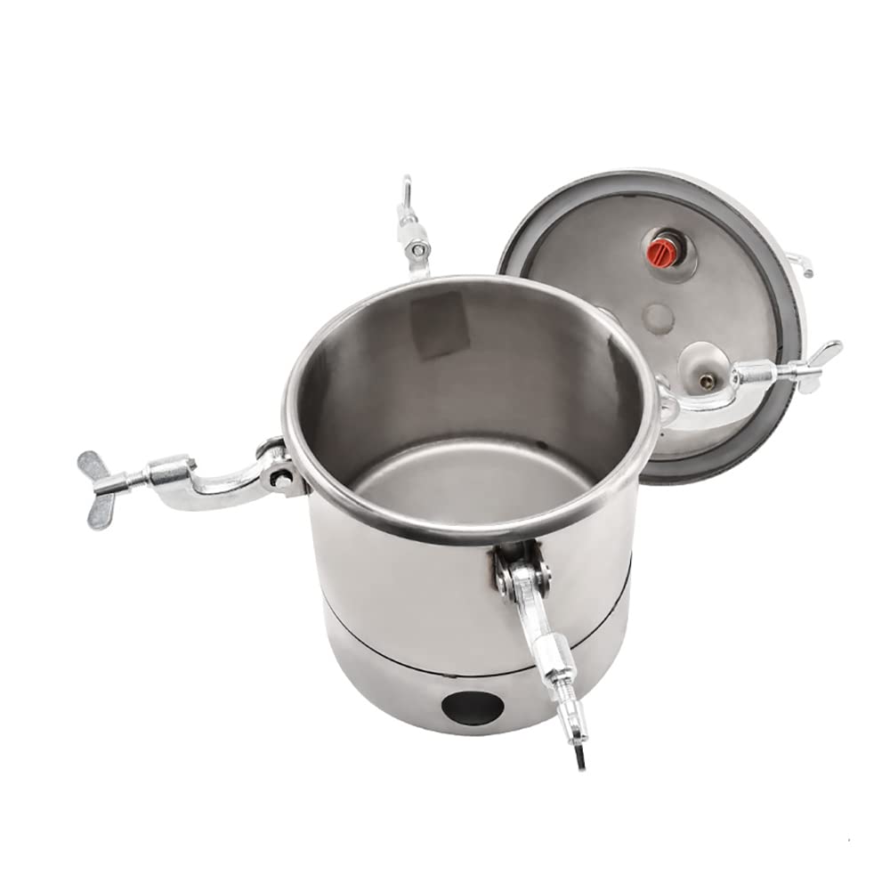 5L Stainless Steel Vacuum Defoaming Barrel Small Vacuum Drying Box Vacuum Chamber Container AB Glue Vacuum Pump Tank