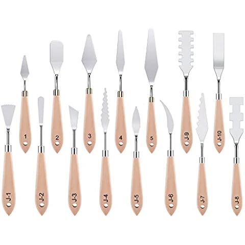 15 Stücke Malmesser Set, Edelstahl Palettenmesser Malwerkzeuge, Mischen Schaber Art Spatel Messer Farbe Ölgemälde Zubehör Art Cover