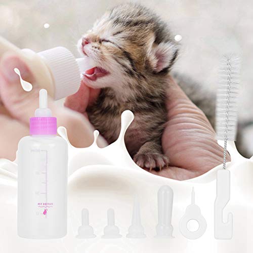 6PCS/ Set Pet Puppy Kitten Feeding Bottle Small Dog Cat Milk Nursing Care Kit Liquid Feeding Supplies 60ml with Replacement Nipples(Pink) 6PCS/ Set Pet Puppy Kitten Feeding Bottle Small Dog Cat Milk Nursing Care Kit Liquid Feeding Supplies 60ml with Replacement Nipples(Pink)