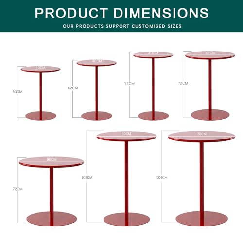 Mesa de comedor de cocina tipo bistro y mesa auxiliar alta de exterior redonda 2