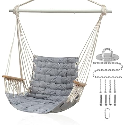 ROOITY Hammock Chair with Wooden Armrests Cover