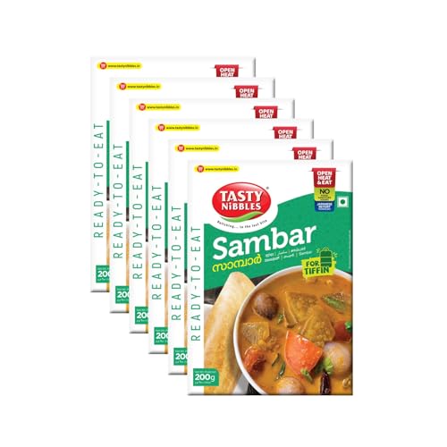 Image of Tasty Nibbles Ready to Eat Tiffin Sambar 200g [Pack of 6] | Open Heat & Eat|No Added Preservatives & Chemicals|Japanese Retort Technology