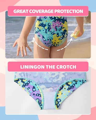 Image of Angel season Girls Swimsuits Kids Bathing Suit One Piece Swimwear with UPF 50+ Cute