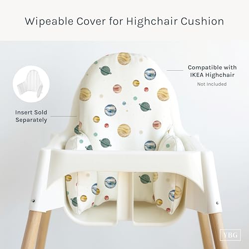Image of Yeah Baby Goods Wipeable Cushion Cover (Among the Stars) - Compatible with the IKEA Antilop Highchair - Soft, Waterproof Baby High Chair Pillow Cover