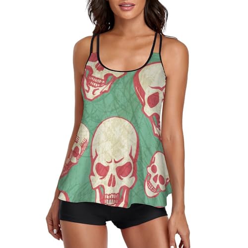 Maillot de bain tankini avec short de garçon et robe de plage intégrée