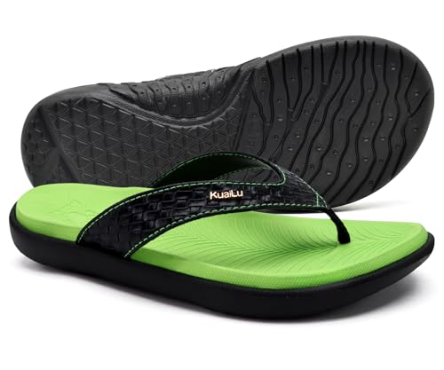 Image of KuaiLu Womens Flip Flops Arch Support Yoga Mat Cushioned Thong Sandals | Ladies Comfortable Walking Slides For Plantar Fasciitis Slip On Indoor Outdoor For Summer