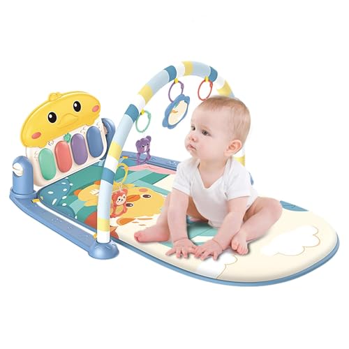 ベビープレイジム | 赤ちゃんのための新生児の発達活動ジムのための幼児プレイマット | 男の子、女の子、幼児、子供、子供用の使いやすいタミータイムアクティビティマット。