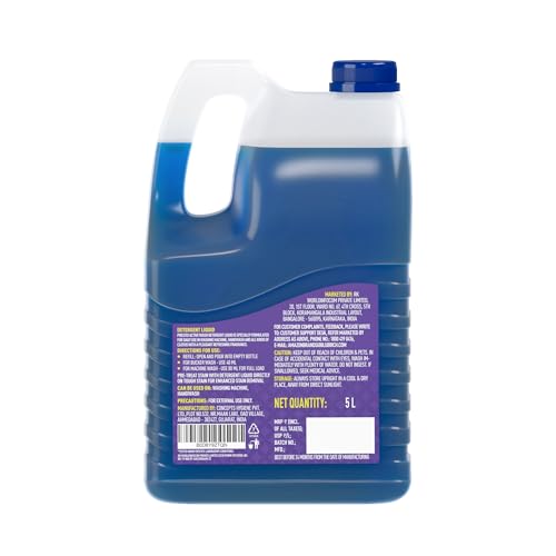 Amazon Brand - Presto! Active Wash Detergent Liquid | Tough on Stains| Gentle on Fabrics | Colour-Safe (5L)