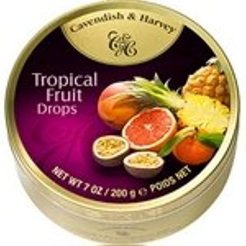 Cavendish & Harvey | Tropical Fruit Hard Candy Drops | 7 Ounce Tin #TOP3