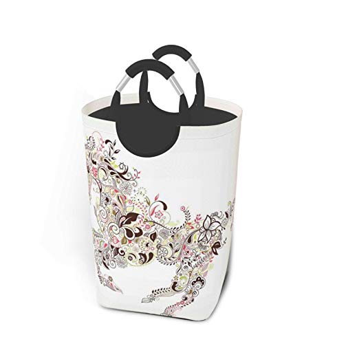 Wäschesack,Abstrakter Blumenpferd-Paisley-Druck,Großer faltbarer Wäschekorb,zusammenklappbarer Wäschekorb,zusammenklappbarer