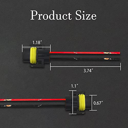 Haobo QP7061 4Pcs 9005 9006 9012 H11 H8 881 Female Adapter Wiring Harness Sockets Wire, Car Lampholder Wire For Headlights And Fog Lights thumb #1