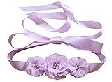 Bridesmaid and Flowergirls sashes wedding sash pearls flowers belts (Lavender)
