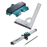 wolfcraft “Fitting Laminate and Design Flooring” Success Kit I 6976000 I Complete Set consisting of Universal Angle & Try Square, Contour Gauge and Laminate Fitter