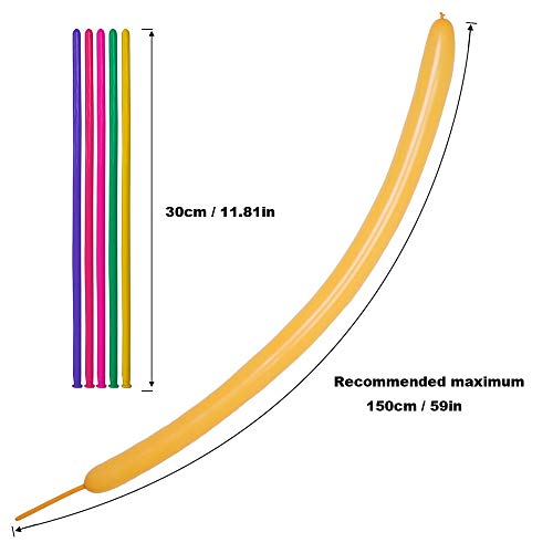 Hiquaty 100Pcs Magic Balloons, Colorful Long Latex Balloons Twisting Diy Animal Balloon Premium Quality Balloons For Beginners Children's Party Carnivals Party Decoartions #TOP4