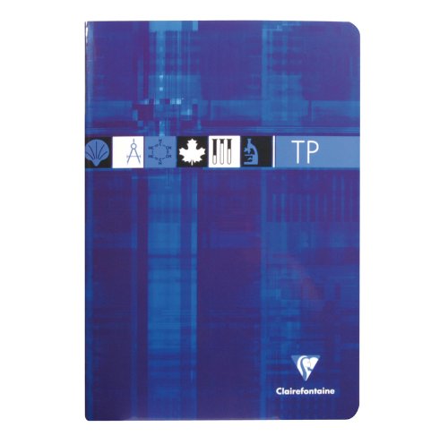 CLAIREFONTAINE Lot de 10 Cahiers Travaux Pratique piqué 21x29,7 cm 80 p séyès 90g Uni 120g couleur aléatoire