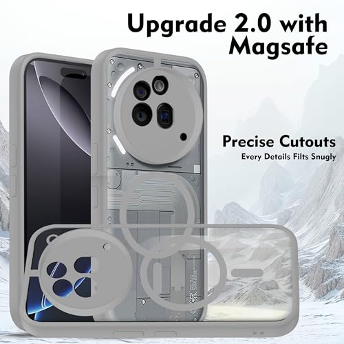 Image of V-TAN Back Cover for Nothing 3A Pro 5G Compatible Case, Matte Finish Transparent Magnetic Case, TPU, Camera Protective Shockproof Cover (Grey)