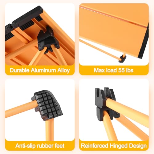 Tesouro Portable Camping Table,Folding Side Table Aluminum Top for Outdoor Cooking, Hiking, Travel, Picnic (Apricot-Small) - Image 6