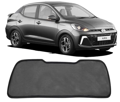 Image of Autofact Dicky Curtain for Hyundai Aura | Custom Fit Rear Windshield Sunshade | UV & Heat Protection | Foldable Mesh | Privacy & Cooling Car Accessory