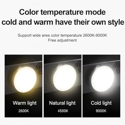 Image of Coslifestore Magnetic Selfie Ring Light with Makeup Mirror, 3 Color Modes 2700K, 5600K, 7500K, 360 Rotation & 180 Pan, Type-C, Use with Smartphones, Laptops & Tabs for Vlogs, Meetings & Makeup
