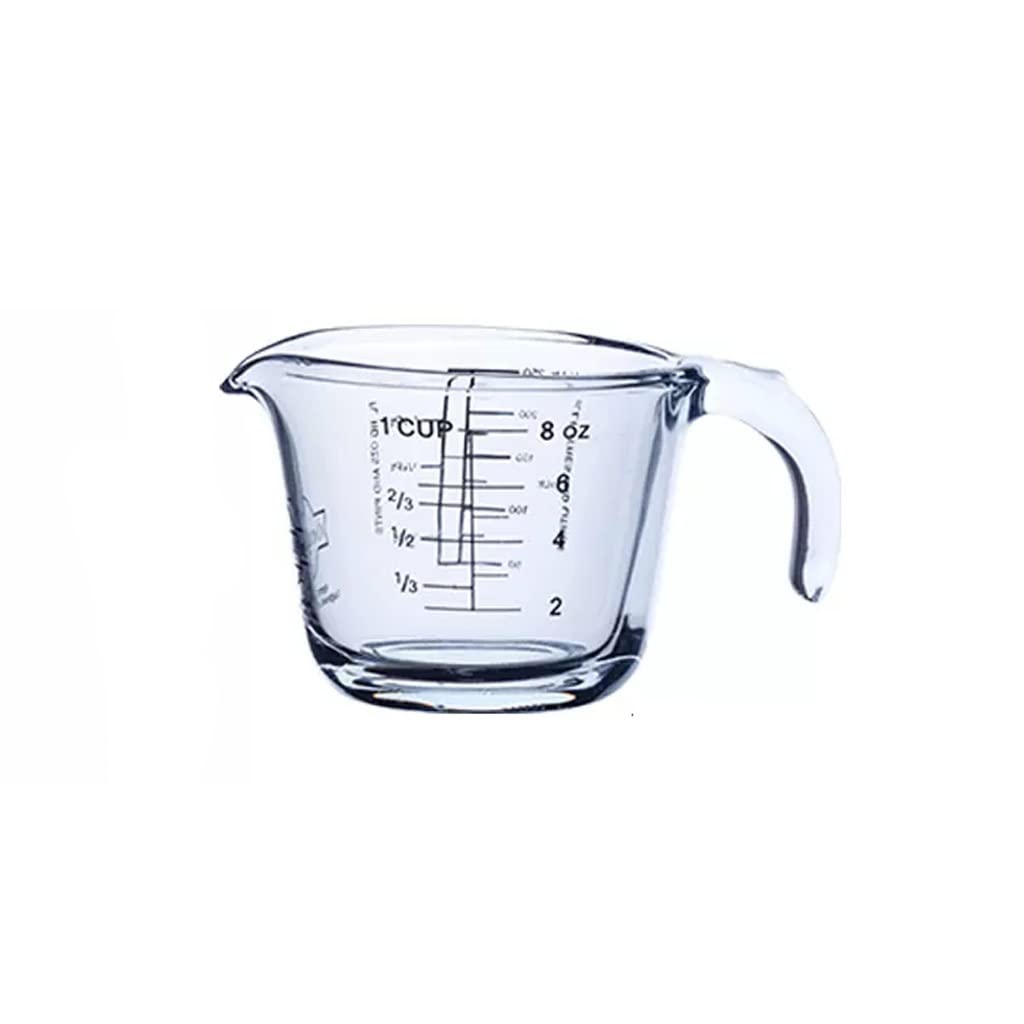 Tasses à mesurer Cuisson Cuisine Tasses à Lait Tasses à Lait Farine Tasses à mesurer en Verre Domestique résistant aux Hautes températures avec échelle (Taille : 500 ML) (250 ML)