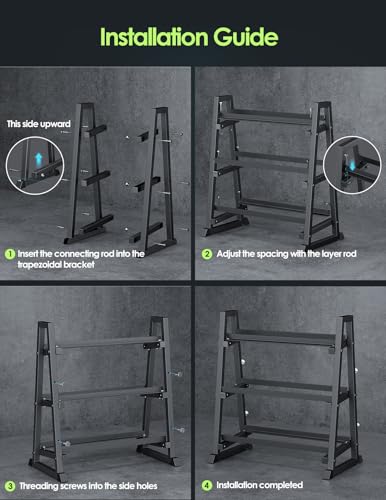 Image of Leteuke 3 Tier Dumbbell Rack Stand Only, 1300LBS Heavy Duty
